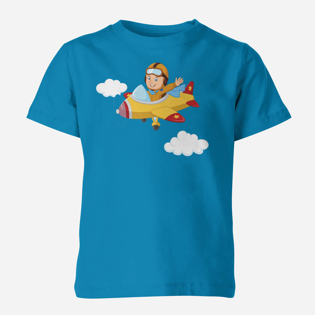 Cartoon Little Boy Operating Plane Children T-Shirts