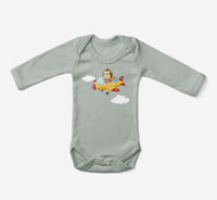 Thumbnail for Cartoon Little Boy Operating Plane Designed Baby Bodysuits