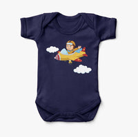 Thumbnail for Cartoon Little Boy Operating Plane Designed Baby Bodysuits