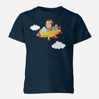 Thumbnail for Cartoon Little Boy Operating Plane Children T-Shirts