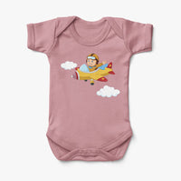 Thumbnail for Cartoon Little Boy Operating Plane Designed Baby Bodysuits