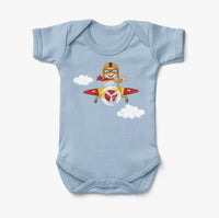 Thumbnail for Cartoon Little Boy Operating Plane (Edition 2) Designed Baby Bodysuits