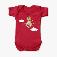 Thumbnail for Cartoon Little Boy Operating Plane (Edition 2) Designed Baby Bodysuits