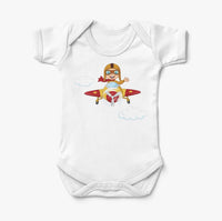 Thumbnail for Cartoon Little Boy Operating Plane (Edition 2) Designed Baby Bodysuits