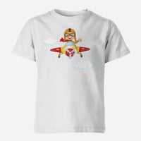 Thumbnail for Cartoon Little Boy Operating Plane (Edition 2) Children T-Shirts