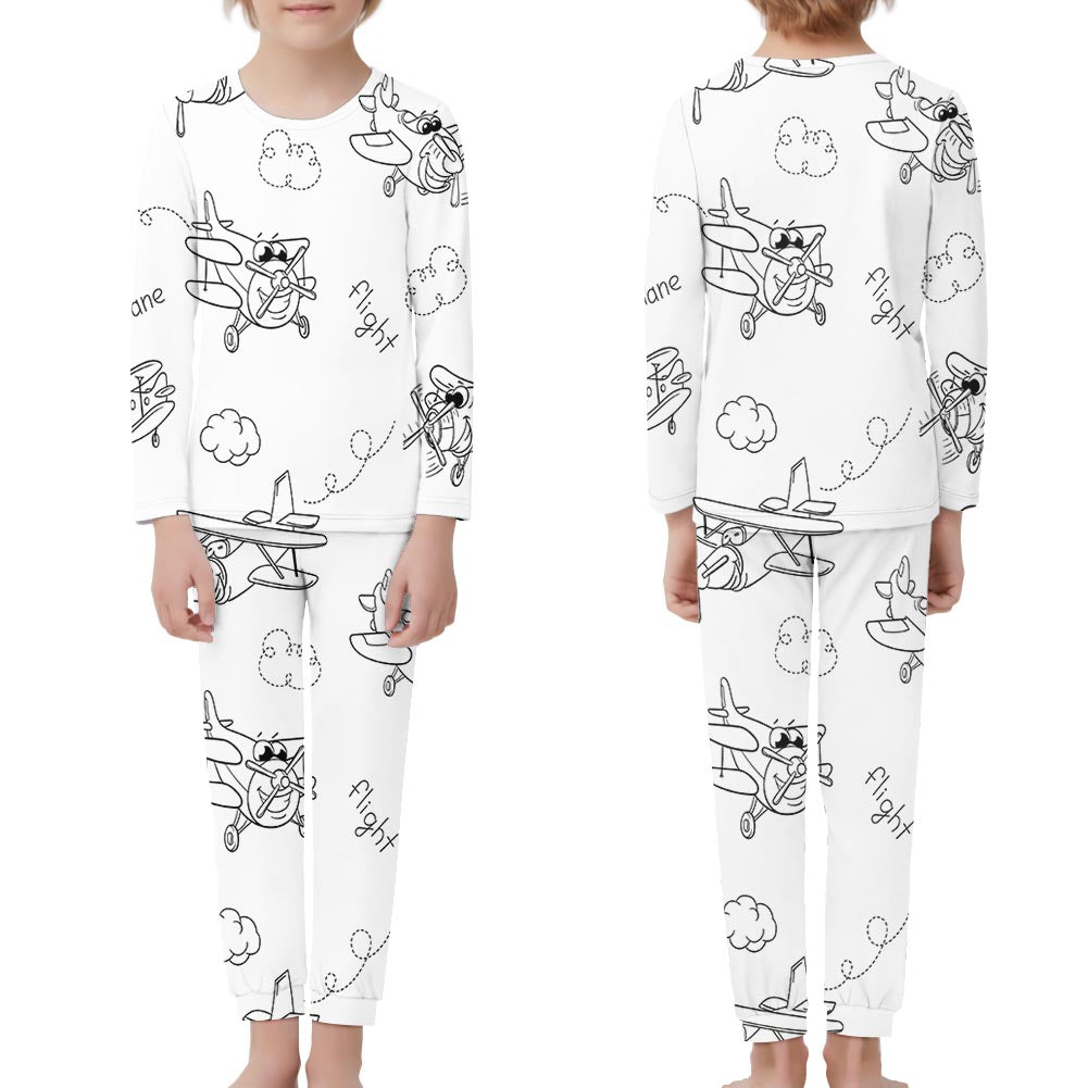 Cartoon Planes Designed "Children" Pijamas