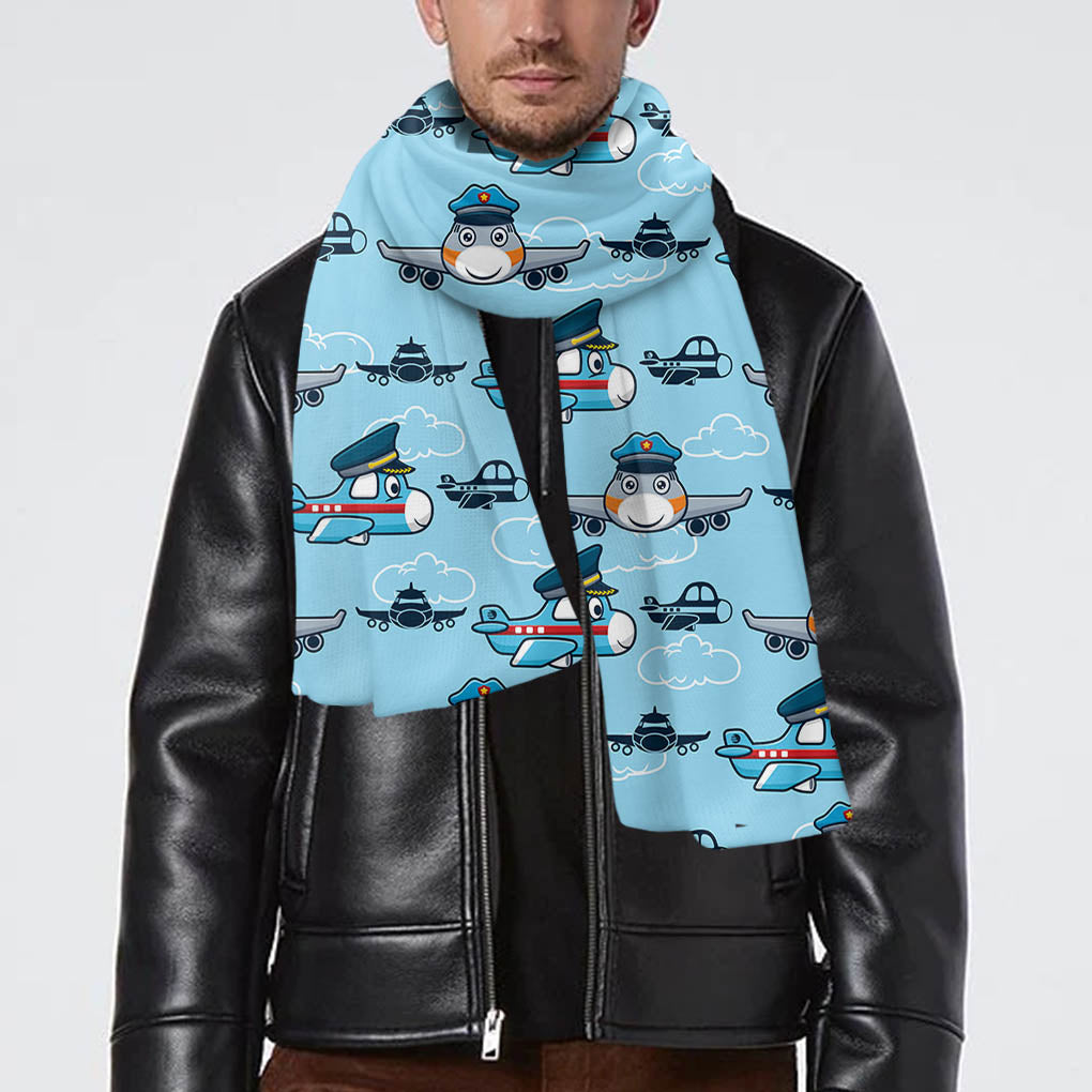 Cartoon & Funny Airplanes Designed Scarfs