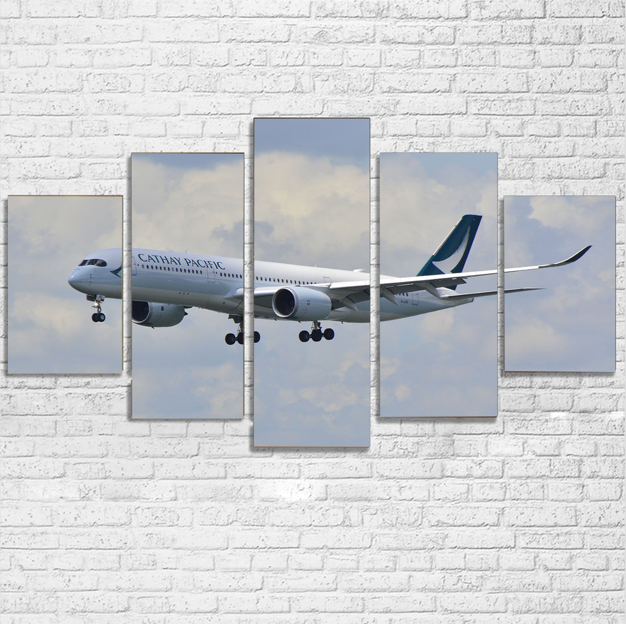 Cathay Pacific Airbus A350 Printed Multiple Canvas Poster Aviation Shop 