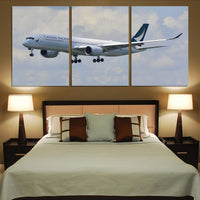 Thumbnail for Cathay Pacific Airbus A350 Printed Canvas Posters (3 Pieces) Aviation Shop 