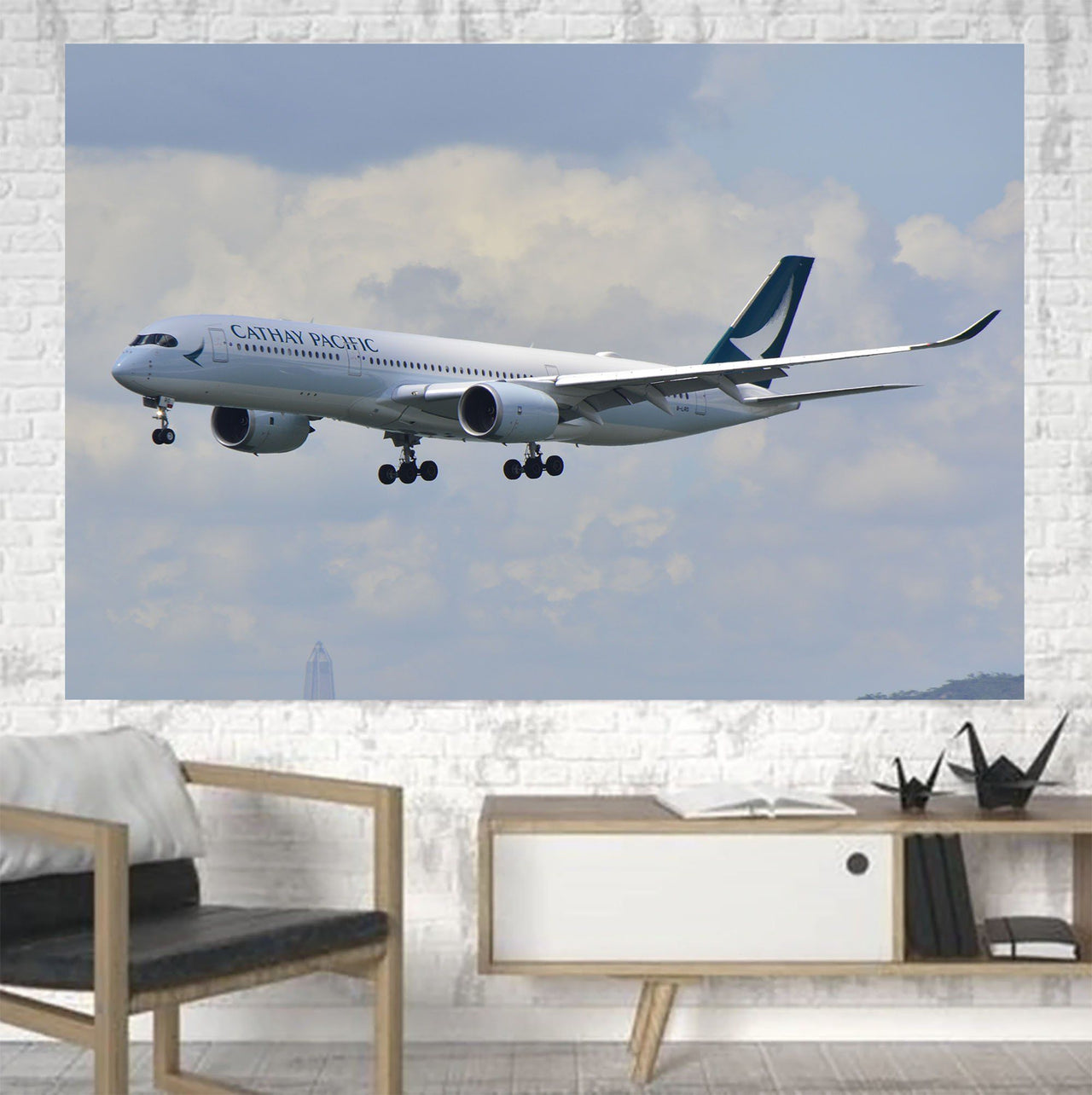 Cathay Pacific Airbus A350 Printed Canvas Posters (1 Piece) Aviation Shop 