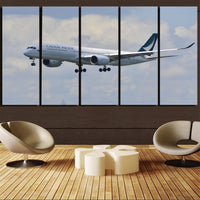 Thumbnail for Cathay Pacific Airbus A350 Printed Canvas Prints (5 Pieces) Aviation Shop 