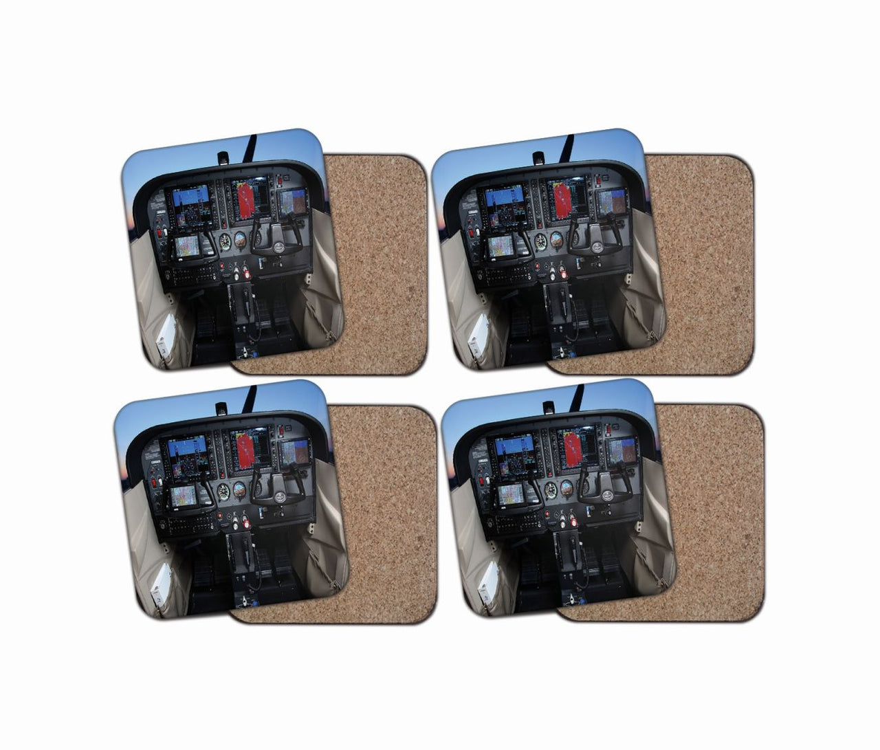 Cessna 172 Cockpit Designed Coasters