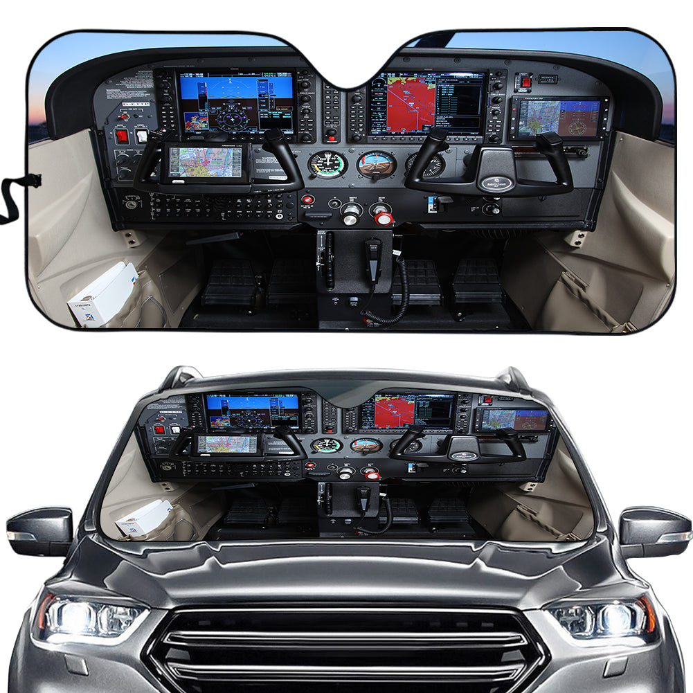Cessna 172 Cockpit Designed Car Sun Shade