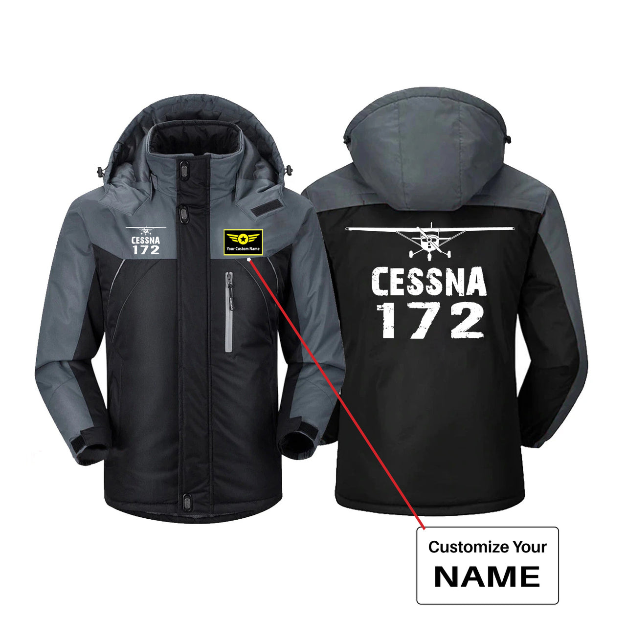 Cessna 172 & Plane Designed Thick Winter Jackets