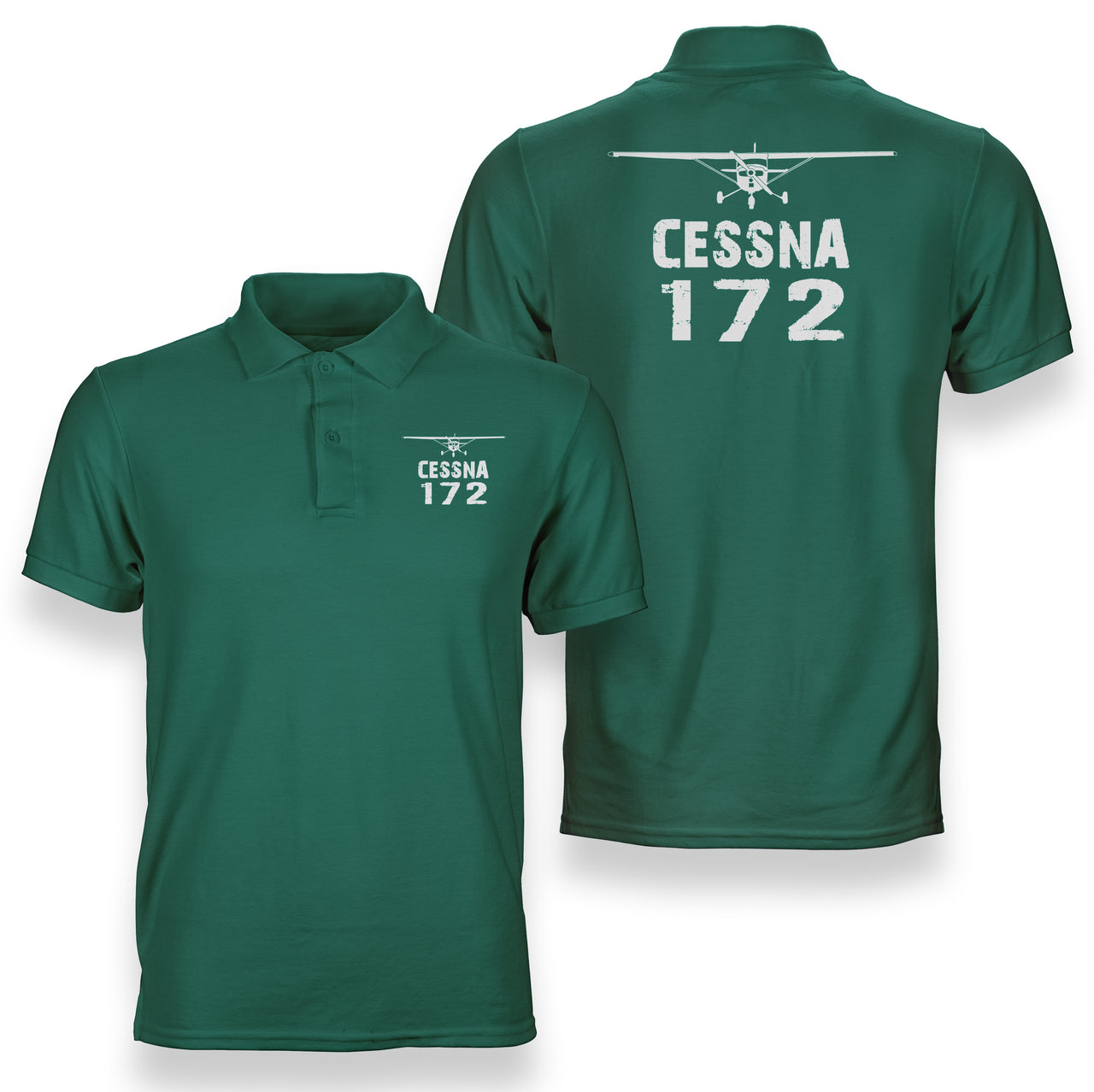 Cessna 172 & Plane Designed Double Side Polo T-Shirts
