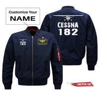 Thumbnail for Cessna 182 Silhouette & Designed Pilot Jackets (Customizable)