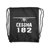 Thumbnail for Cessna 182 & Plane Designed Drawstring Bags