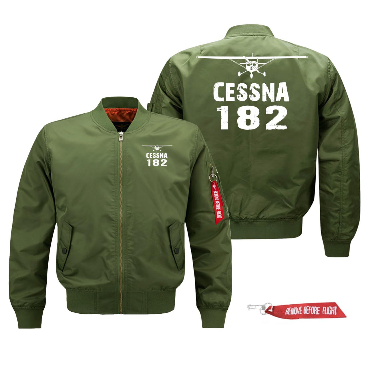 Cessna 182 Silhouette & Designed Pilot Jackets (Customizable)