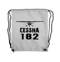 Thumbnail for Cessna 182 & Plane Designed Drawstring Bags