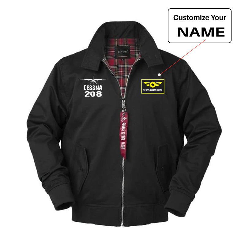 Cessna 208 & Plane Designed Vintage Style Jackets