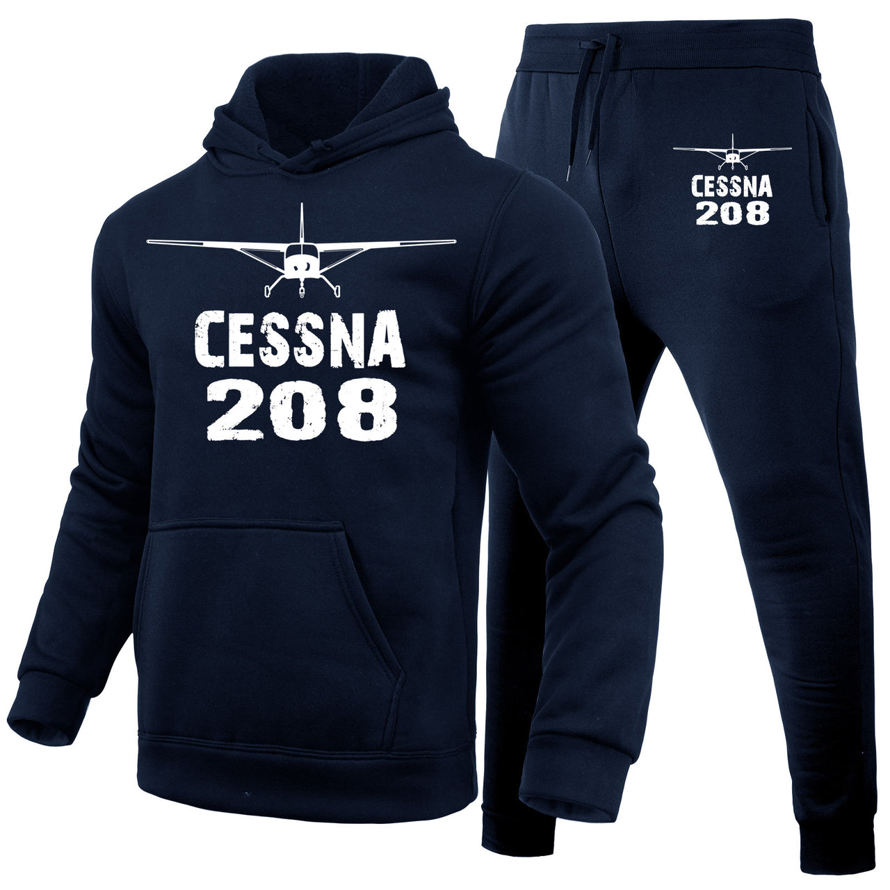 Cessna 208 & Plane Designed Hoodies & Sweatpants Set