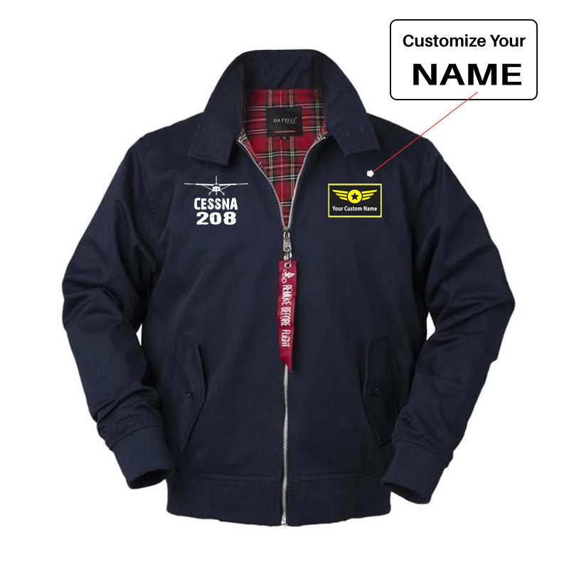 Cessna 208 & Plane Designed Vintage Style Jackets