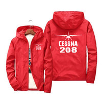 Thumbnail for Cessna 208 & Plane Designed Windbreaker Jackets
