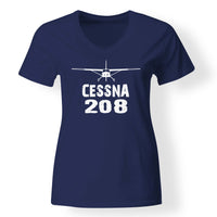Thumbnail for Cessna 208 & Plane Designed V-Neck T-Shirts