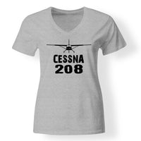 Thumbnail for Cessna 208 & Plane Designed V-Neck T-Shirts