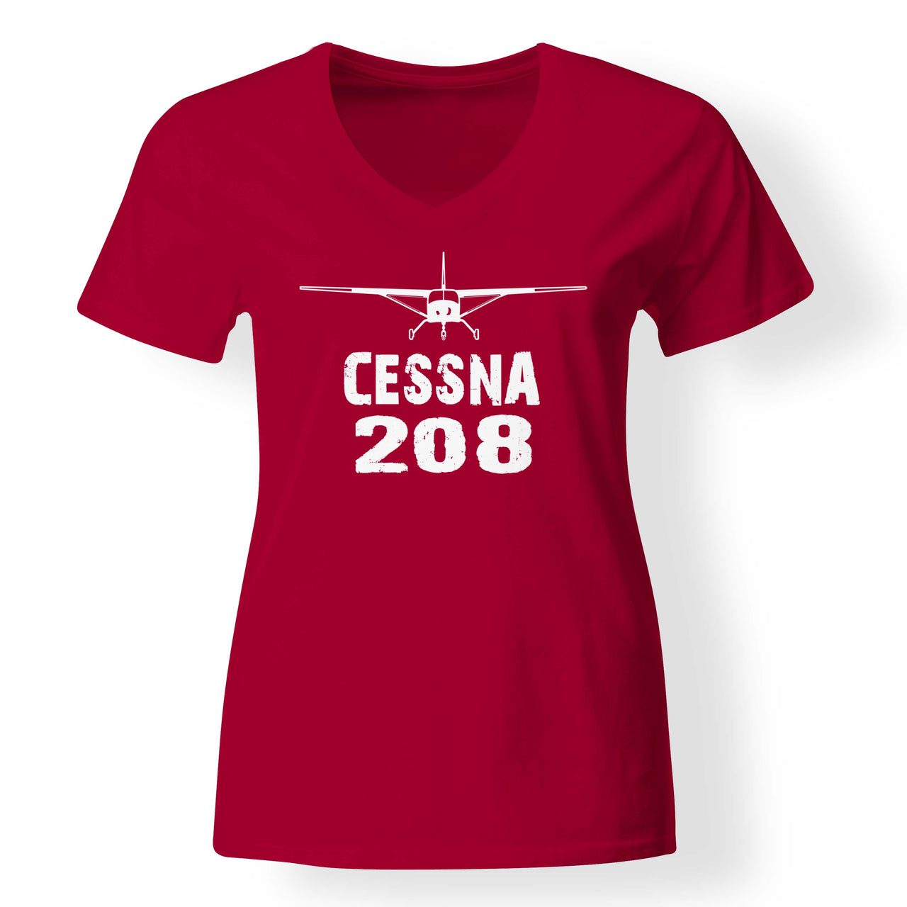 Cessna 208 & Plane Designed V-Neck T-Shirts