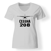 Thumbnail for Cessna 208 & Plane Designed V-Neck T-Shirts