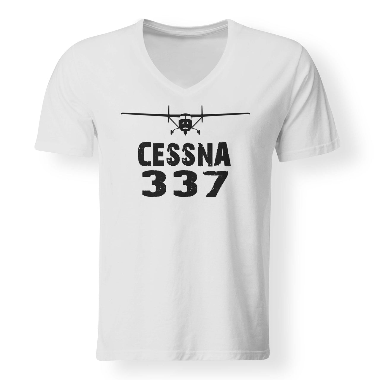 Cessna 337 & Plane Designed V-Neck T-Shirts