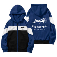 Thumbnail for Cessna Aeroclub Designed Colourful Zipped Hoodies