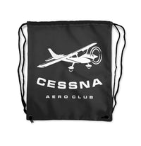 Thumbnail for Cessna Aeroclub Designed Drawstring Bags