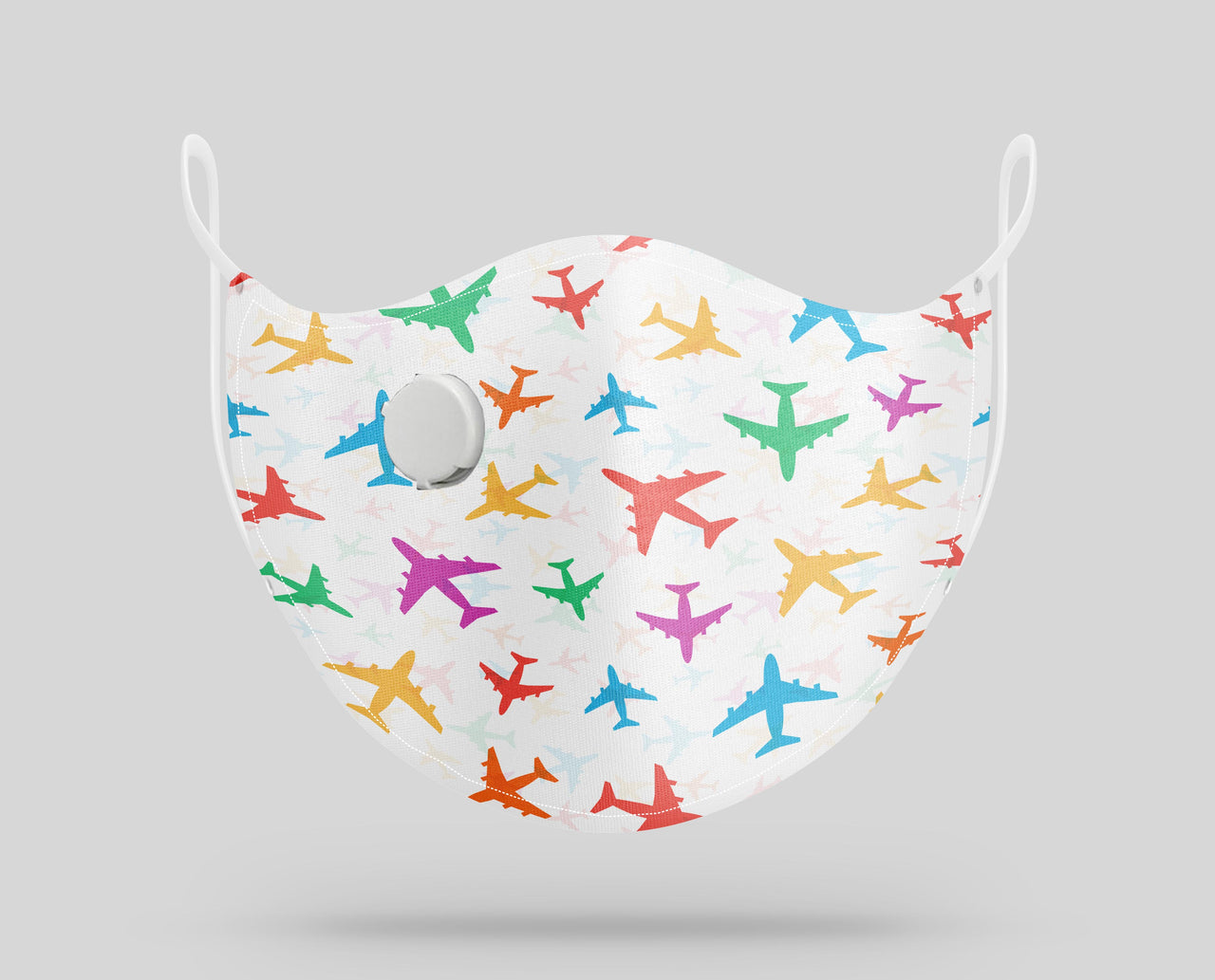 Cheerful Seamless Airplanes Designed Face Masks