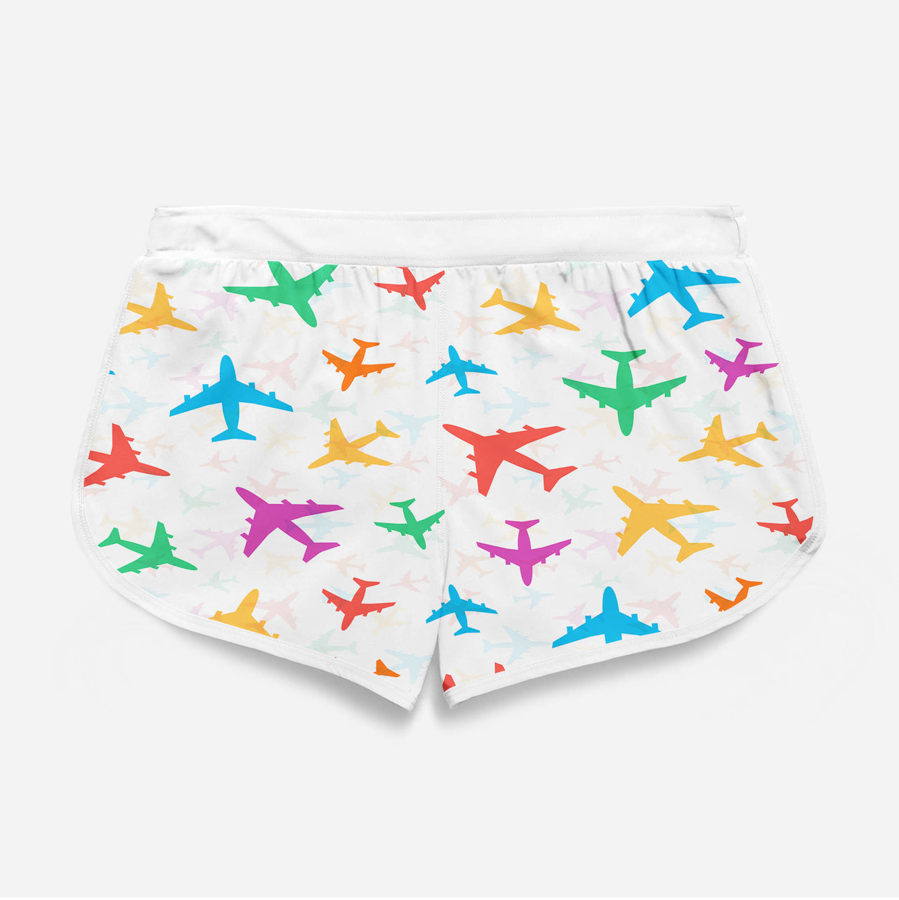 Cheerful Seamless Airplanes Designed Women Beach Style Shorts
