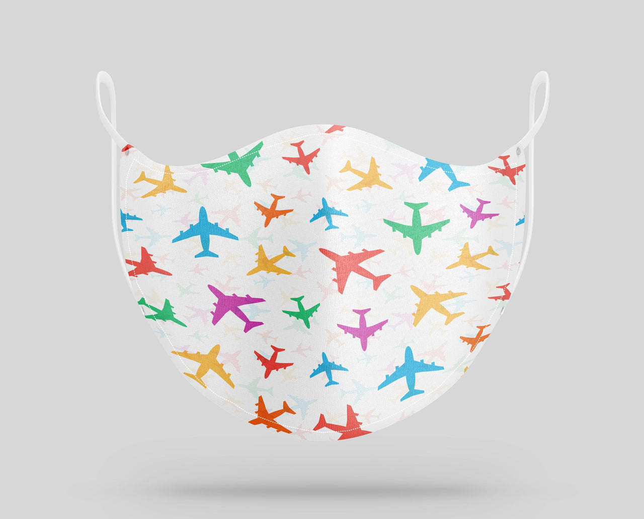 Cheerful Seamless Airplanes Designed Face Masks