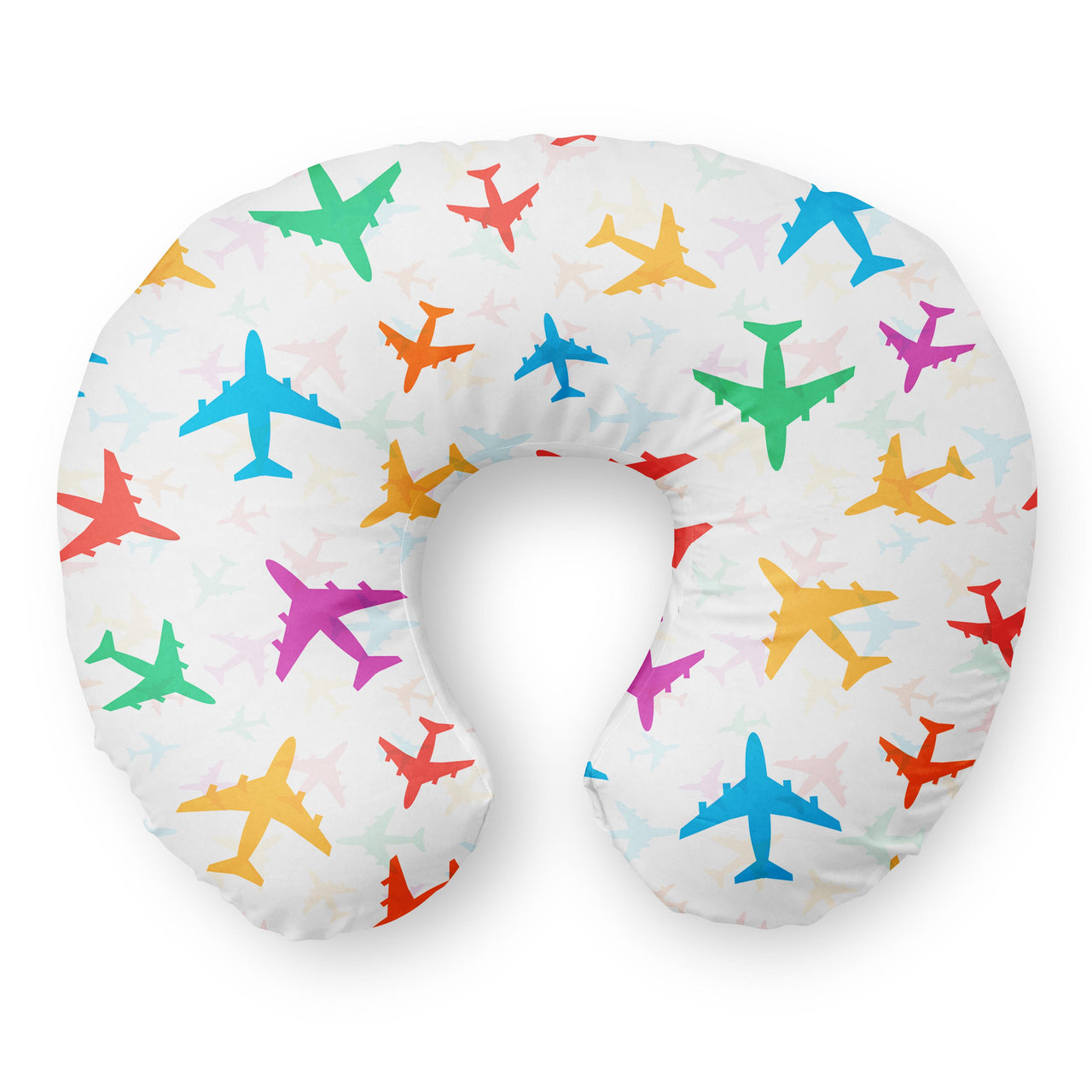 Cheerful Seamless Airplanes Travel & Boppy Pillows