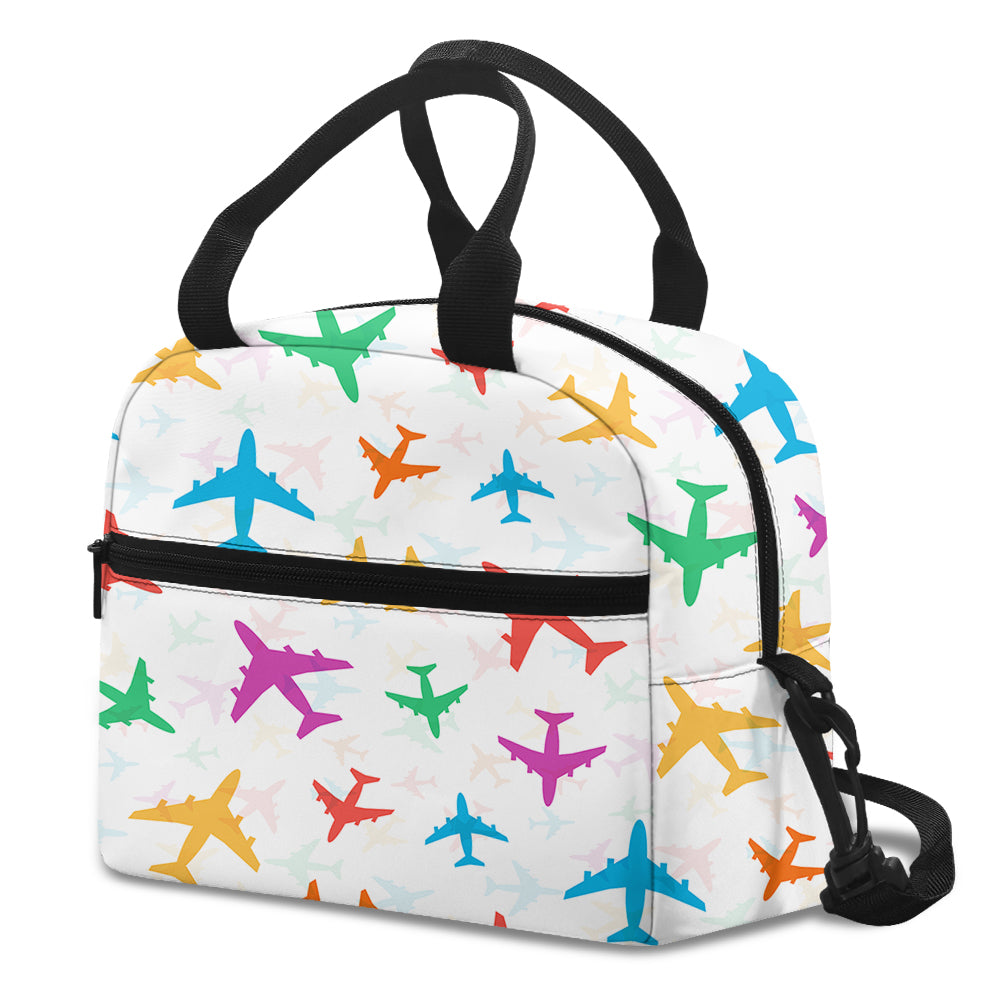 Cheerful Seamless Airplanes Designed Lunch Bags