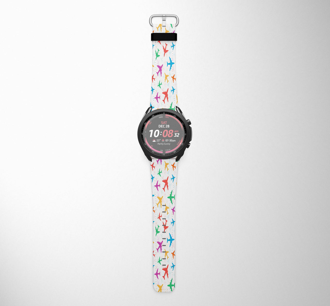 Cheerful Seamless Airplanes Designed Samsung & Huawei Watch Bands