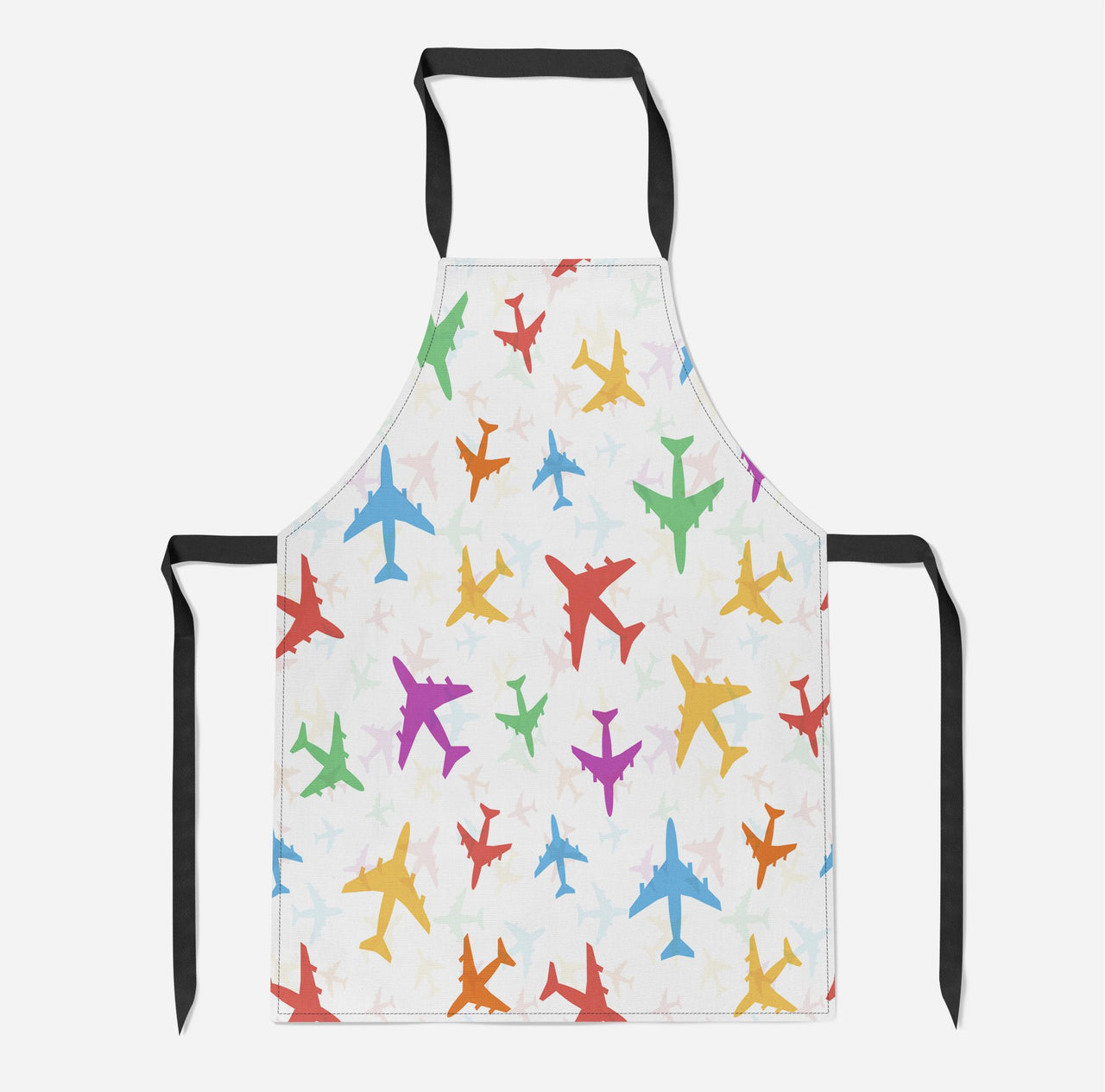 Cheerful Seamless Airplanes Designed Kitchen Aprons