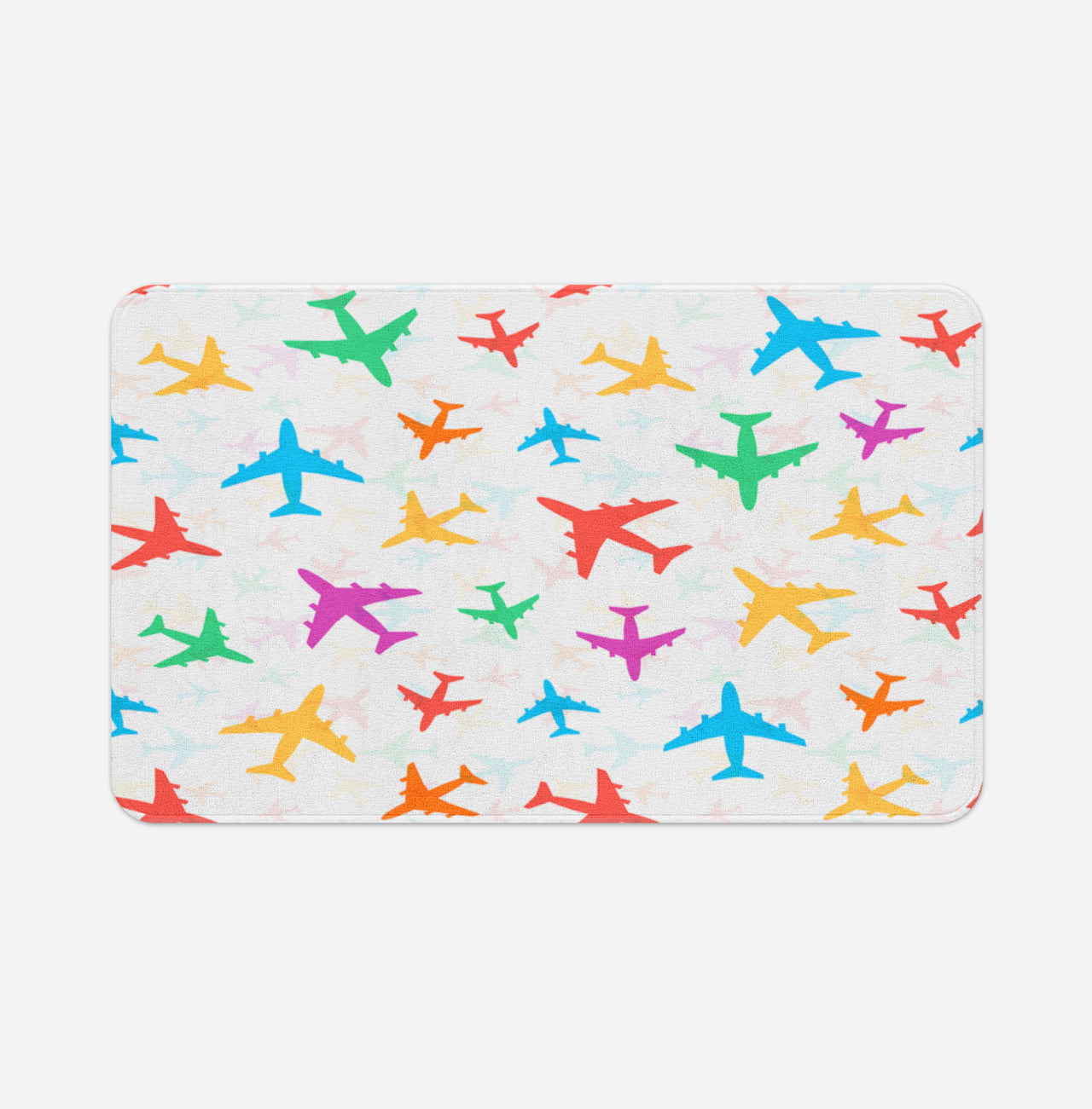 Cheerful Seamless Airplanes Designed Bath Mats