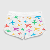 Thumbnail for Cheerful Seamless Airplanes Designed Women Beach Style Shorts