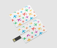 Thumbnail for Cheerful Seamless Airplanes Designed USB Cards