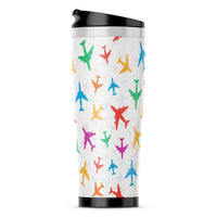 Thumbnail for Cheerful Seamless Airplanes Designed Travel Mugs