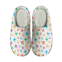 Thumbnail for Cheerful Seamless Airplanes Designed Cotton Slippers