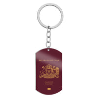 Thumbnail for Chile Passport Designed Stainless Steel Key Chains (Double Side)