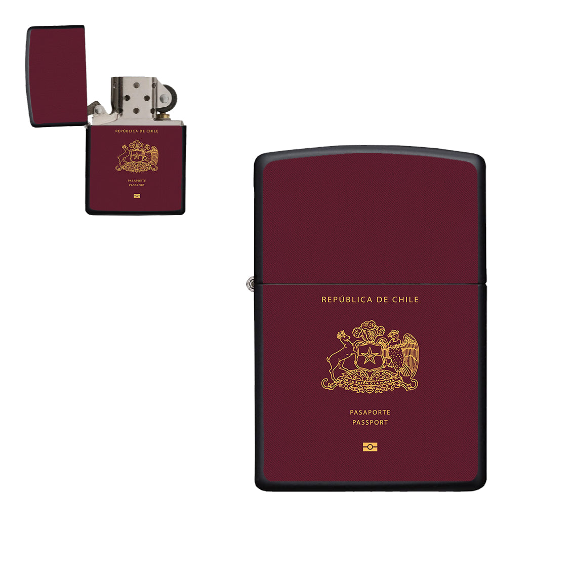 Chile Passport Designed Metal Lighters
