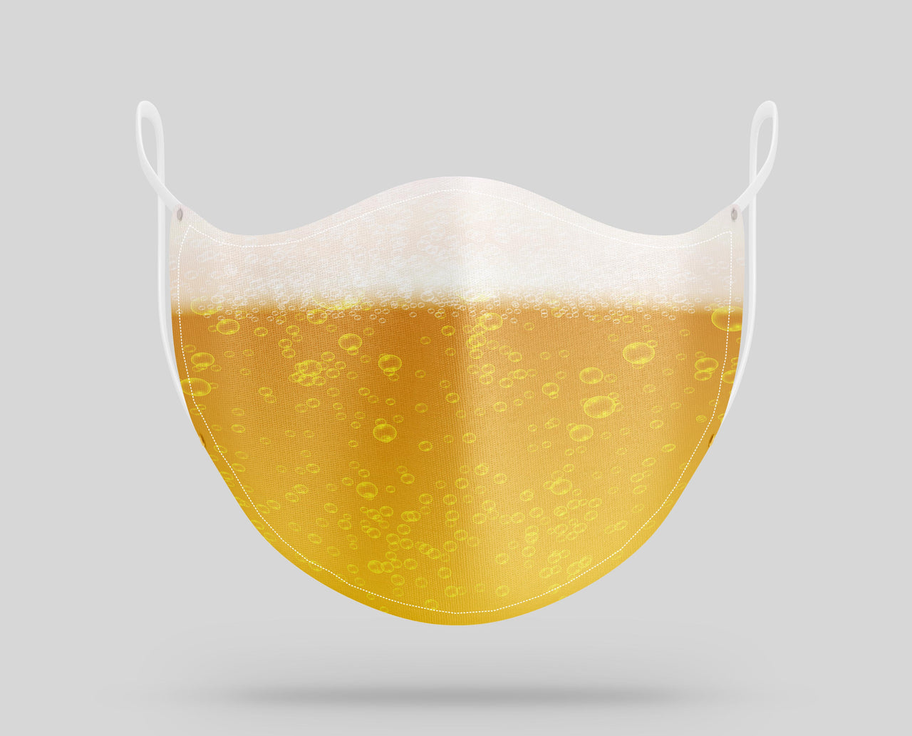 Close up with Beer Foams & Bubbles Designed Face Masks
