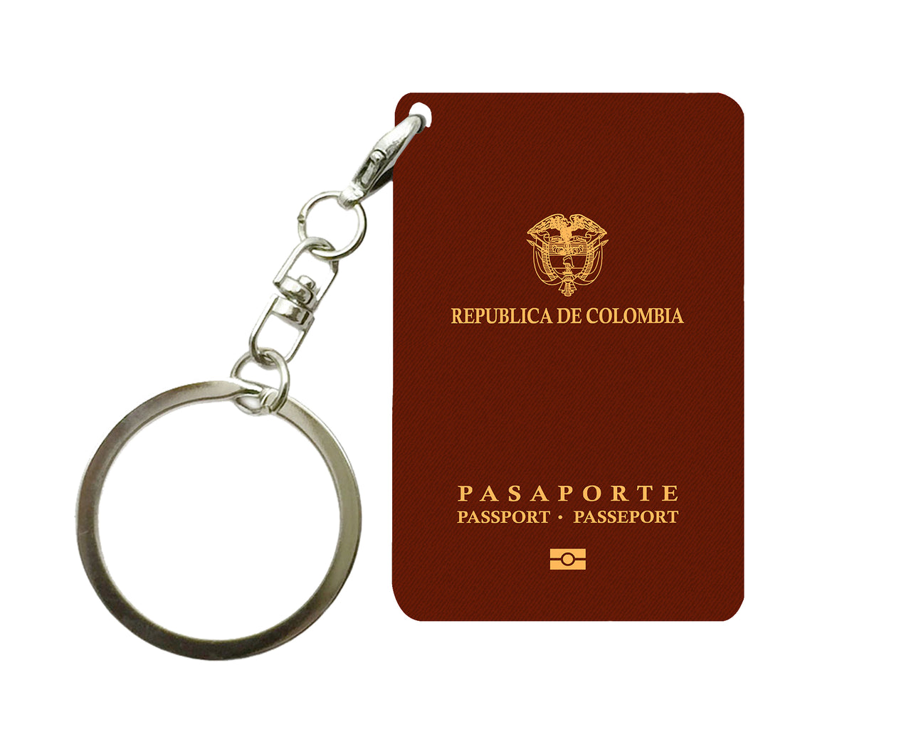 Colombia Passport Designed Key Chains